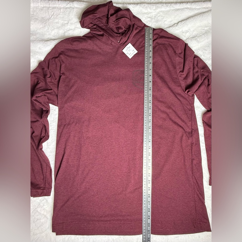 Departwest Men’s Maroon Lightweight Pullover Hoodie - Picture 6 of 8